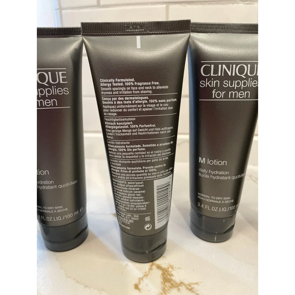 Lot of 6 Clinique M Lotion For Men Daily Hydration 3.4 fl oz/100 ml Full